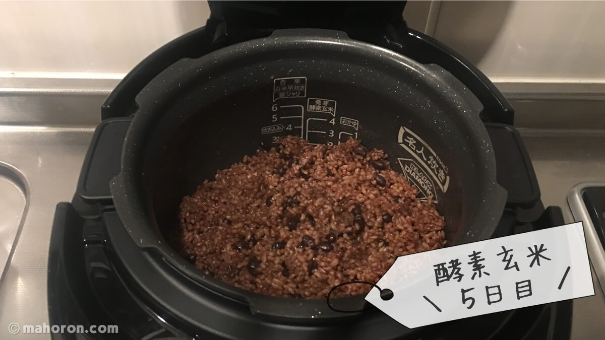 Premium New 圧力名人で炊いて寝かせた、5日目の酵素玄米